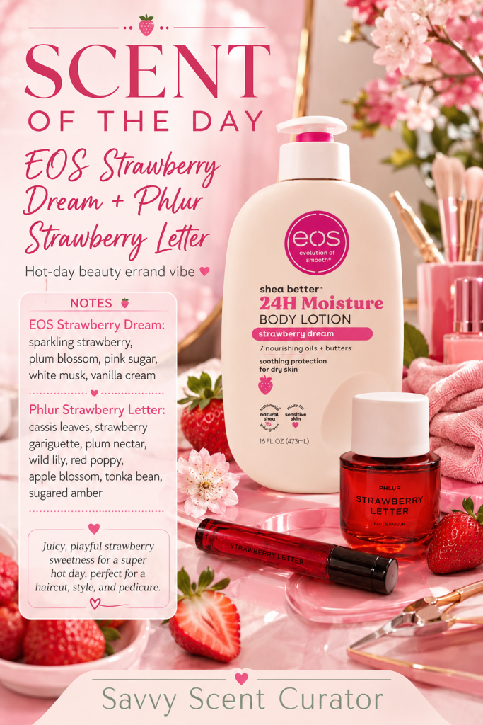 EOS Strawberry Dream + Phlur Strawberry Letter